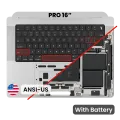 Top Case with Battery and Keyboard (ANSI US) For MacBook Pro 16" A3403 (2024) (Genuine OEM) (Silver)