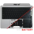 Top Case with Battery and Keyboard (ANSI US) For MacBook Pro 14" A3185 (2024) (Genuine OEM) (Silver)