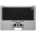 Top Case with Battery and Keyboard (ANSI US) For MacBook Pro 14" A3185 (2024) (Genuine OEM) (Silver)