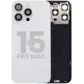 Back Glass w/ MagSafe Magnet & NFC & Flashlight Flex For iPhone 15 Pro Max (Used OEM Pull: Grade C) (White Titanium)