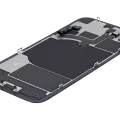 Back Glass w/ Wireless NFC Charging Flex & Flashlight Flex For iPhone 16e (Aftermarket) (Black)