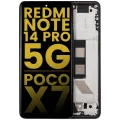 OLED Assembly With Frame Compatible For Xiaomi Redmi Note 14 Pro 5G / Poco X7 (Refurbished) (Black)