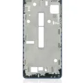 Mid-Frame Housing For Motorola Edge 20 Pro (XT2153-1 / 2021) (Blue Vegan Leather)