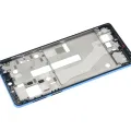 Mid-Frame Housing For Motorola Edge 20 Pro (XT2153-1 / 2021) (Blue Vegan Leather)