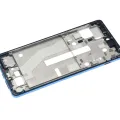 Mid-Frame Housing For Motorola Edge 20 Pro (XT2153-1 / 2021) (Blue Vegan Leather)