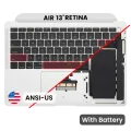 Top Case with Battery and Keyboard (ANSI US) For MacBook Air 13" A1932 (2018-2019) (OEM New) (Silver)