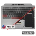 Top Case with Battery and Keyboard (ANSI US) For MacBook Air 13" A1932 (2018-2019) (Used OEM Pull: Grade B) (Space Gray)
